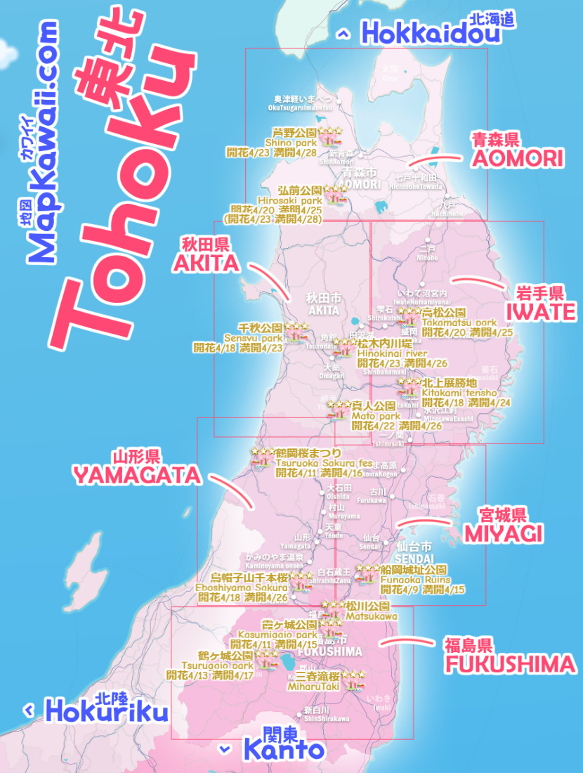 東北 桜開花マップ