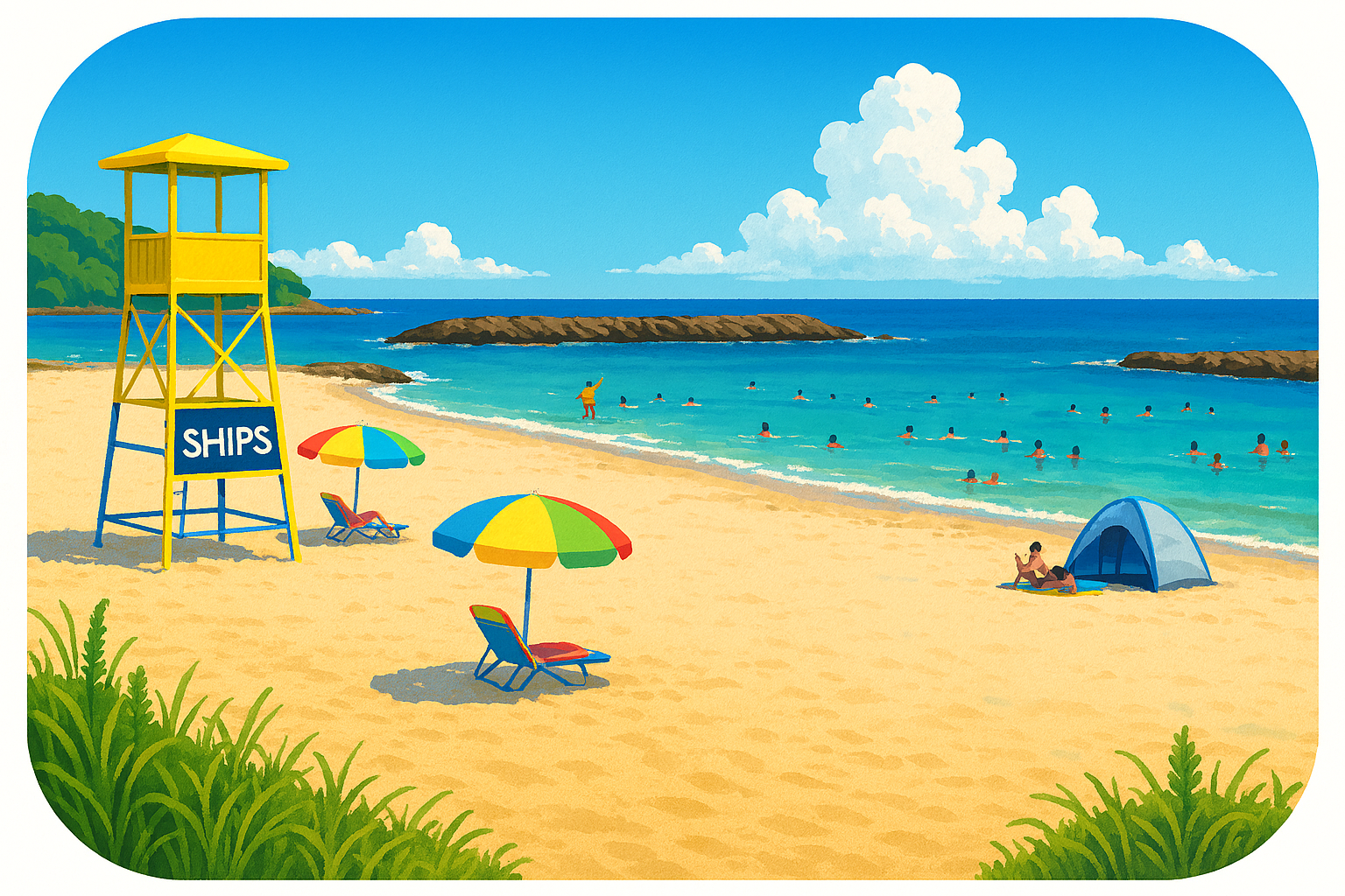 白浜中央海水浴場（白浜町） Shirahama Central Beach (Shirahama Town)静岡県