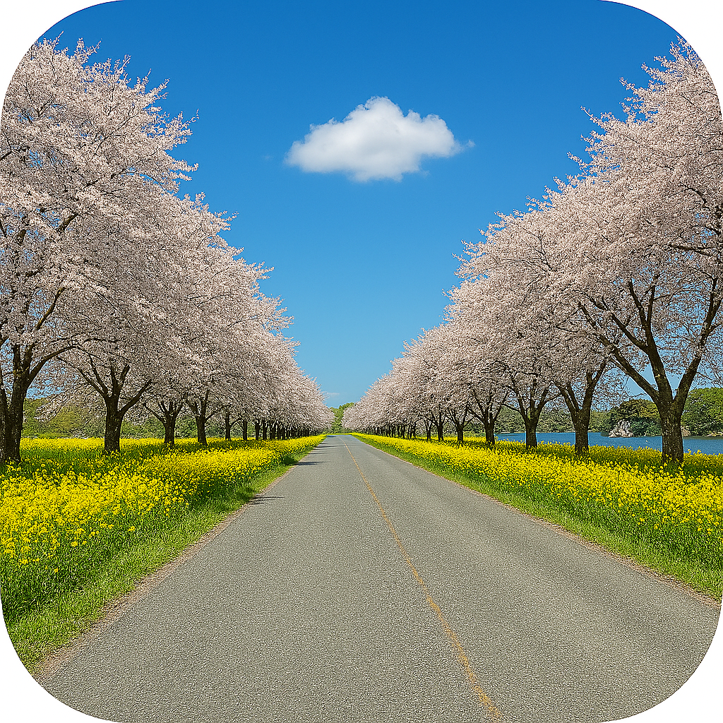 菜の花ロード Nanohana Road 秋田県