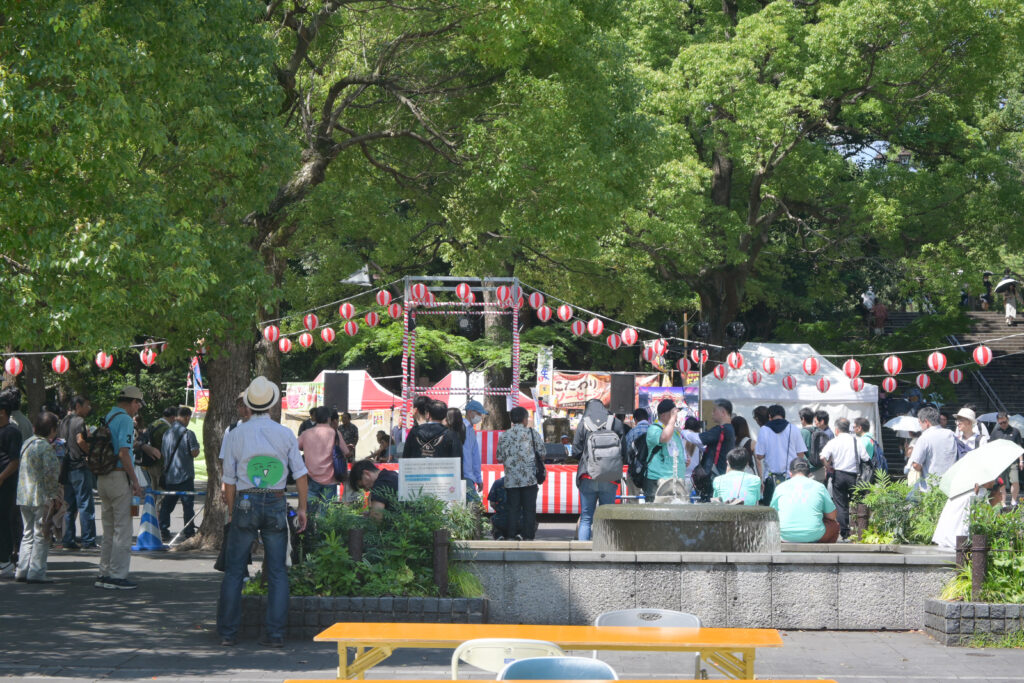 上野公園の京成上野駅近くお盆イベント Obon event near Keisei Ueno Station in Ueno Park