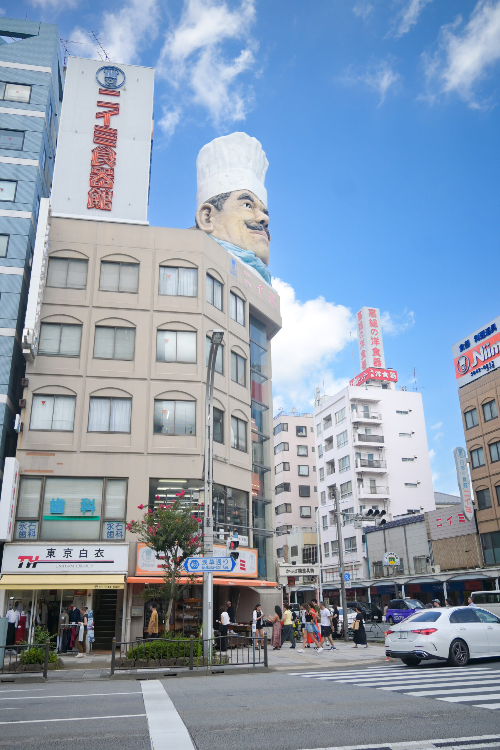 河童橋商店街入口ニイミ Kappabashi shopping street entrance Niimi